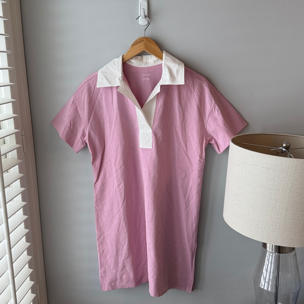 Everlane NWOT Women’s Lilac and‎ White Polo Rugby Shirt Dress